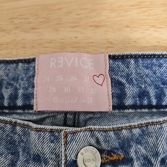 Revice Straight Leg Distressed Denim Jeans Size 28 Light Wash Button Fly Cotton - Picture 3 of 8